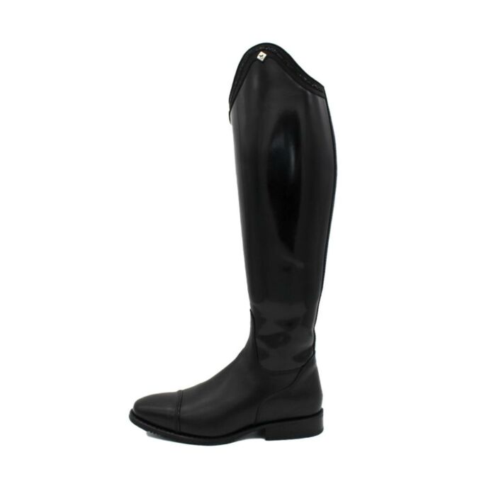 Reitstiefel DeNiro Bellini Schwarz mit Brushed-Schaft und Rondine Swarovski-Top 37 C M Reitstiefel DeNiro Bellini Schwarz mit Brushed-Schaft und Rondine Swarovski-Top 37 C M