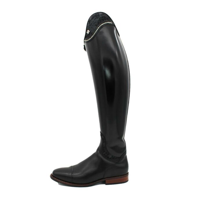 Reitstiefel DeNiro Bellini Brushed Black mit Uptop & Swarovski 38 MA M