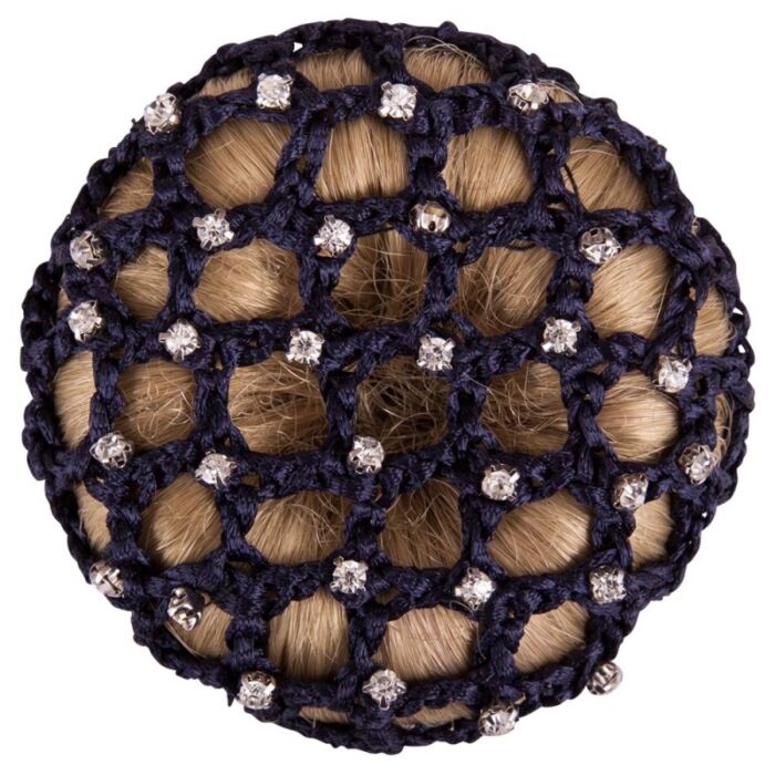 BR Knotnet Met Grote Mazen En Diamantstenen Blauw