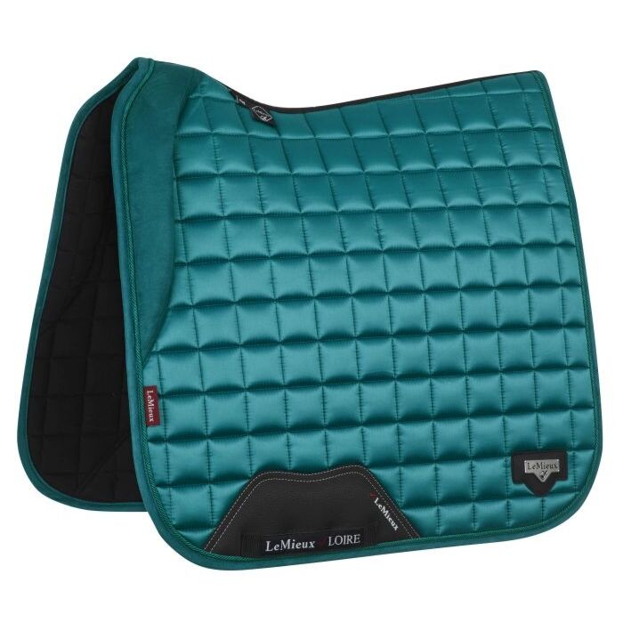 Schabracke LeMieux Loire Memory Satin Dressage Square Peacock green L Schabracke LeMieux Loire Memory Satin Dressage Square Peacock green L