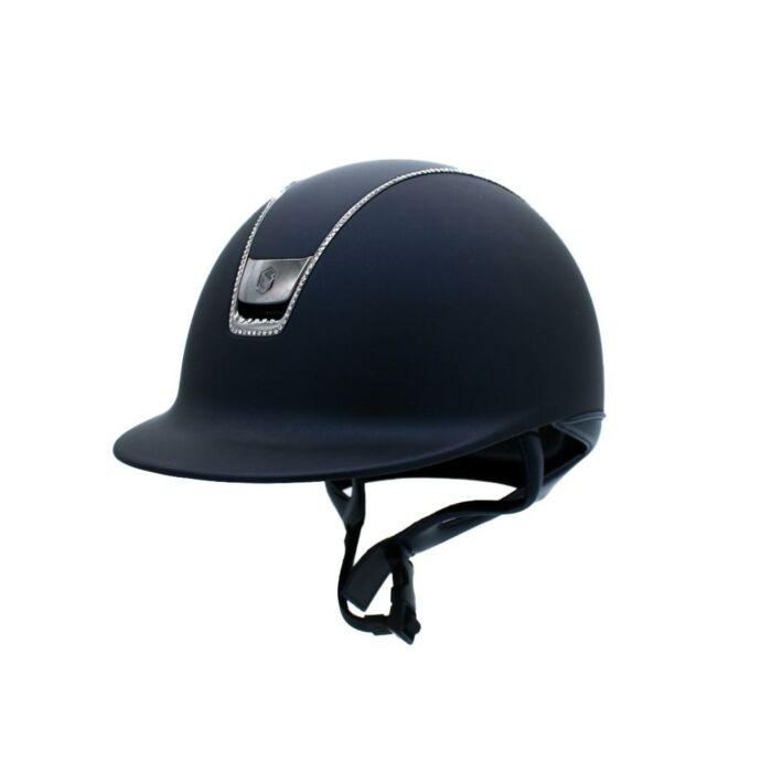 Reithelm Samshield Shadowmatt V2 Blau – Crystal Fabric Swarovski Full Blue – Chrome Black – Größe M Reithelm Samshield Shadowmatt V2 Blau – Crystal Fabric Swarovski Full Blue – Chrome Black – Größe M