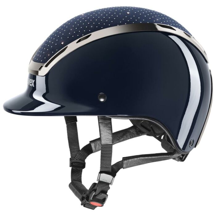 Reithelme Uvex Exxeed Glow Navy-Black S/M Reithelme Uvex Exxeed Glow Navy-Black S/M