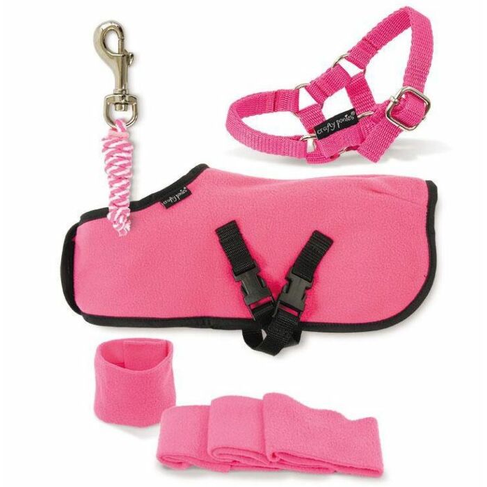 Fleecedecke set Crafty Ponies Rosa