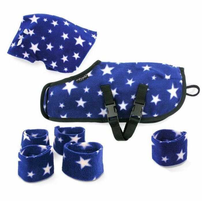 Fleecedecke set Crafty Ponies Blau Stern Fleecedecke set Crafty Ponies Blau Stern