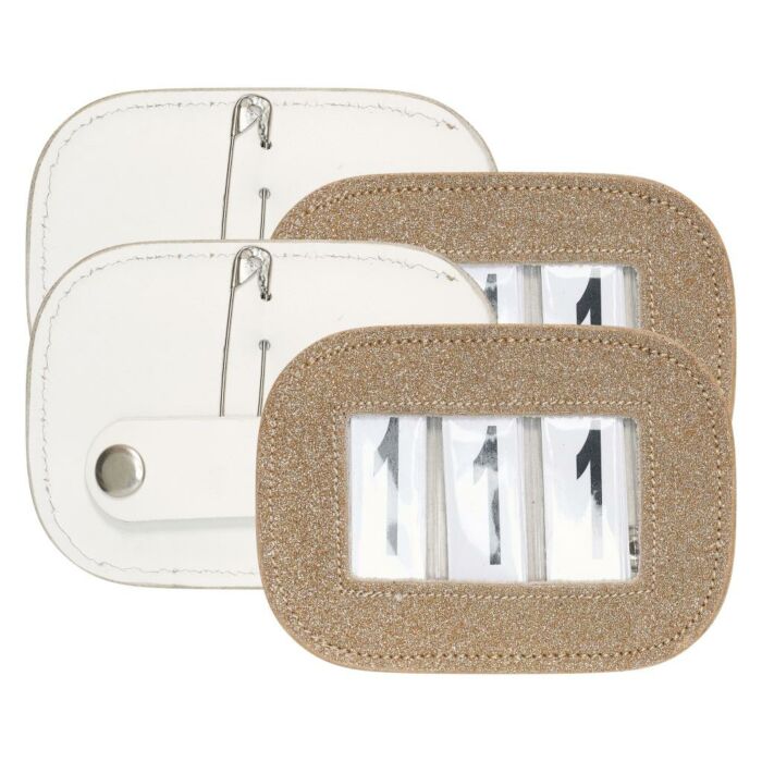 Turniernummer Imperial Riding Glitter vierkant Gold