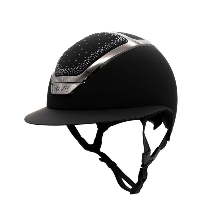 Reithelm KASK Star Lady Chrome Black/Black/Graphite SW In-Out – Größe 57