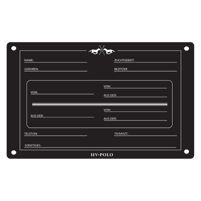 Stall-schild HV Polo Duits Black