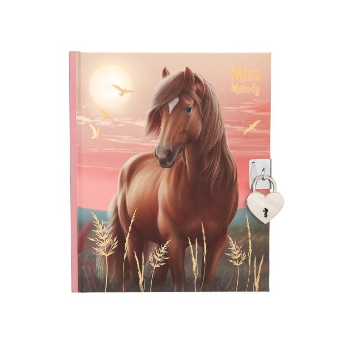Tagebuch Miss Melody mit Stickern braunes Pferd