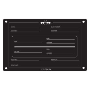 Stall-schild HV Polo Engels Black