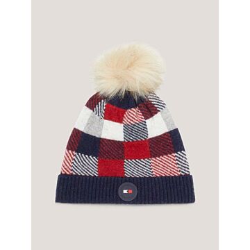 Mütze Tommy Hilfiger Check Knit Pom Pom Multi