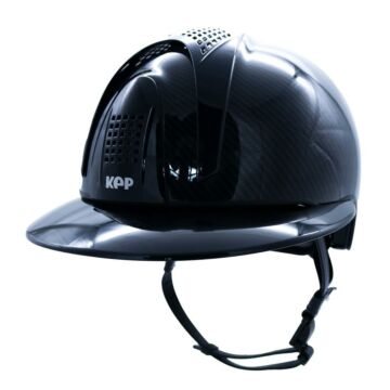 Reithelm KEP Italia Polo E-light Carbon Blau mit Metal Blauen Details und Quick-Kinnriemen – Größe M