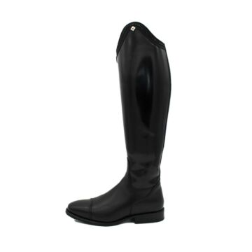 Reitstiefel DeNiro Bellini Schwarz mit Brushed-Schaft und Rondine Swarovski-Top 37 C M