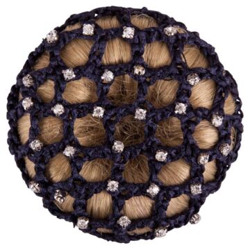 BR Knotnet Met Grote Mazen En Diamantstenen Blauw