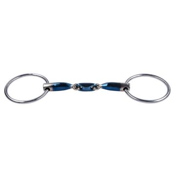 Wassertrense Trust Equestrian Sweet Iron Elliptisch Doppelt Gebrochen 16 mm Blau 14.5 cm