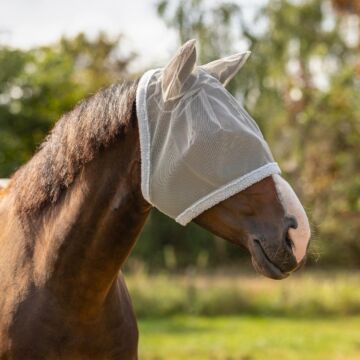 Fliegenmaske QHP met oren Grijs Mini Shetland