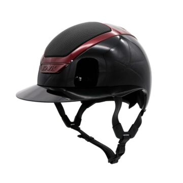 Reithelm KASK Star Lady Pure Shine Black mit Custom Burgundy Frame – Größe 56