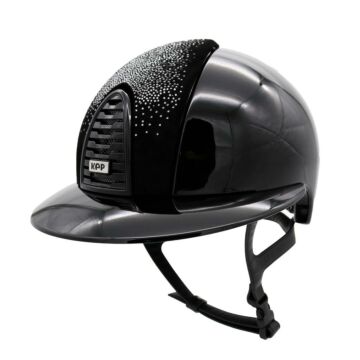 Reithelm KEP Italia Cromo 2.0 Polo Polish Schwarz mit schwarzer Wildleder-Front und Shaded Silver Einsatz – Größe M