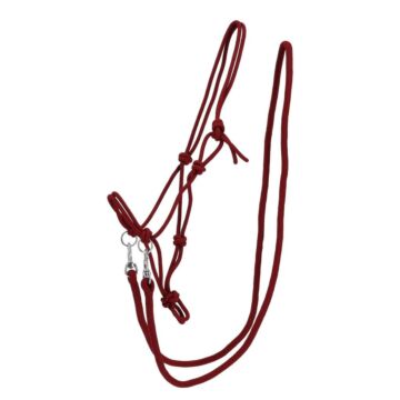 Knotenhalfter QHP Color mit Zügeln Bordeaux Full