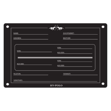 Stall-schild HV Polo Engels Black