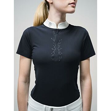 Turniershirt Samshield Loise crystal leaf Navy