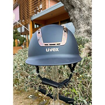 Reithelm Uvex Suxxeed Chrome blau mit Roségold