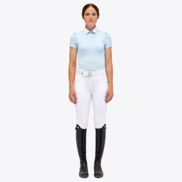 Trainiershirt Cavalleria Toscana Piquè Puff Sleeve Hellblau