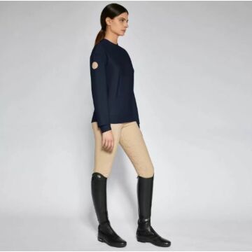 Pullover Cavalleria Toscana Diagonal Weave Crew Neck Navy