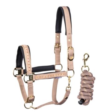 Halfter-set Harry's Horse Crystal Taupe Grey