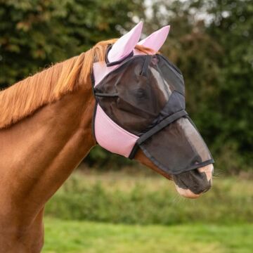 Fliegenmaske QHP met afneembare neusflap Roze