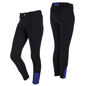 Reithose QHP Junior rutschfester Sitz schwarz