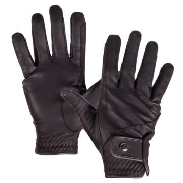 Reithandschuhe QHP leather Pro Schwarz