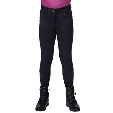 Reithose QHP Djune Junior fullgriff Schwarz 