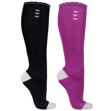 Reitsocken QHP Lissie Black/Popping Reitsocken QHP Lissie Black/Popping