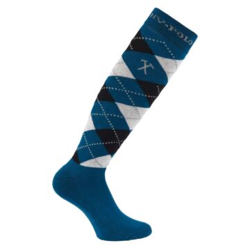 Reitsocken HV Polo Argyle Perol/Blauw/Silvergrey melange