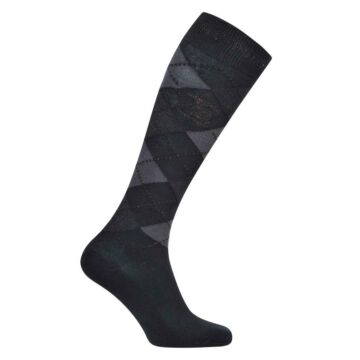 Reitsocken HV Polo Argyle Black Grey 31-34